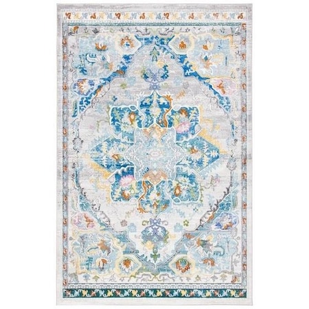 Safavieh 6 ft. 5 in. x 6 ft. 5 in. Aria Bohemian Square Power Loomed Rug Gray & Blue ARA129F-6SQ
